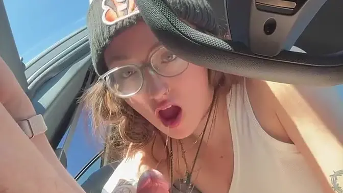 Asian couple gives hot road head to big-dicked man