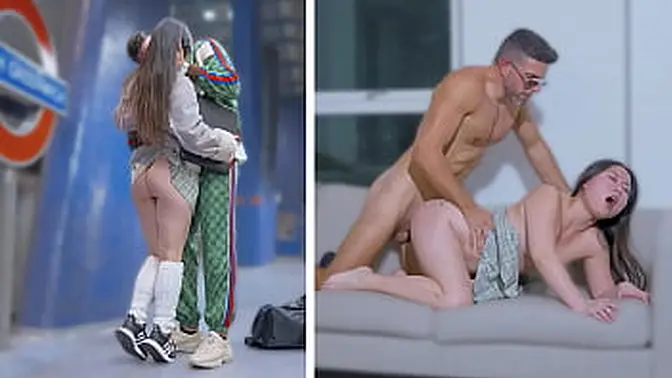 Asian cutie gets picked up and fucked hard in London