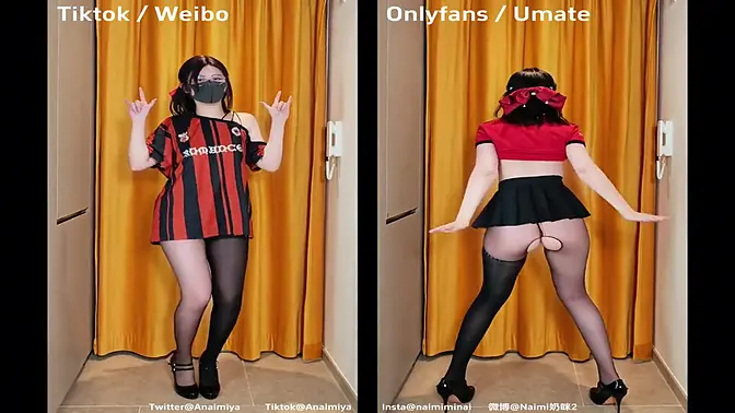 Asian cutie shows off big butt in naked TikTok dance