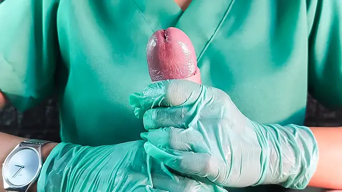 Asian Femdom Mistress Edges Hospital Nurse's Cock