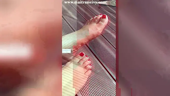 Asian goddess straddles her foot slave in 4K