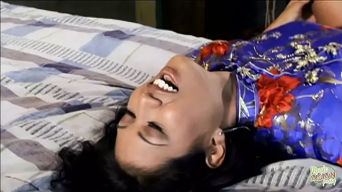 Asian MILF loves huge white cock pounding her