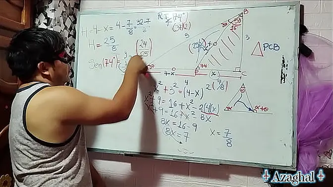 Asian nerd girl gives blowjob in her bedroom