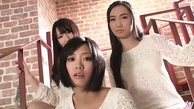 Asian sluts Haruna and Uta get fucked hard by group of men