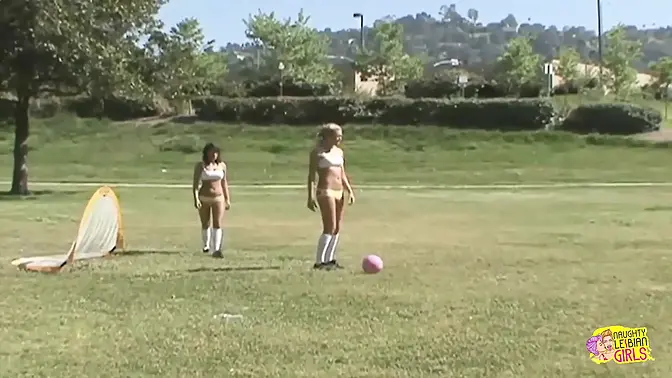 Athletic chicks cool off in pool then eat each other's pussy