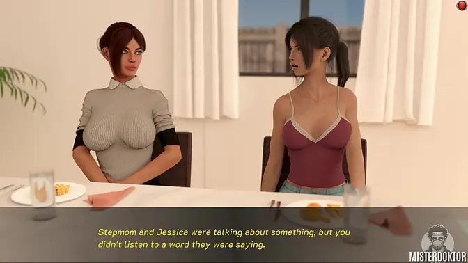 Babe with impressive tits gives a blowjob