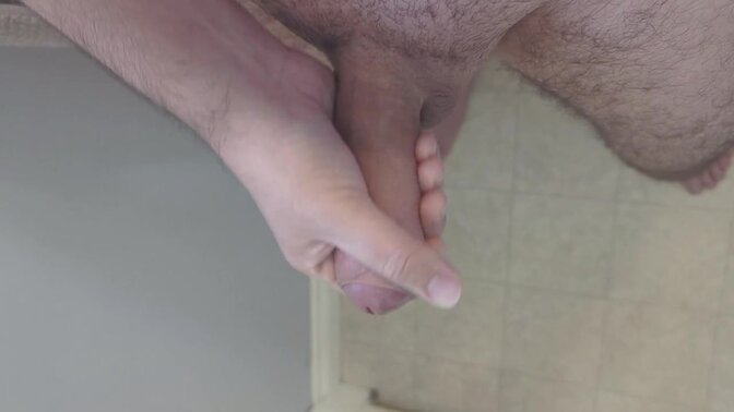 Bathroom masturbation with slow motion cumshot