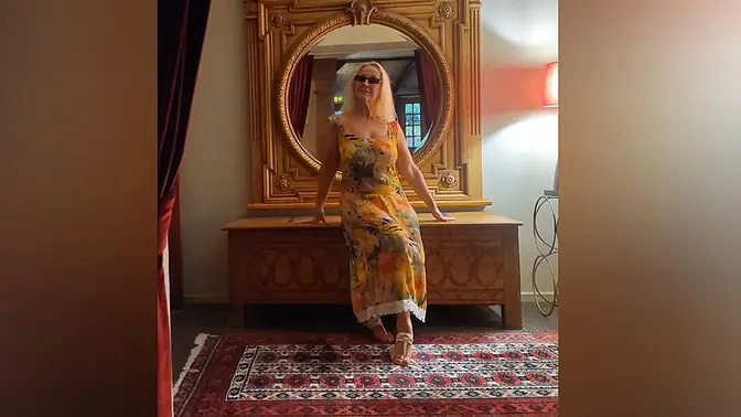 Beautiful blonde milf Selena spreads her big ass doggy style for hot sex