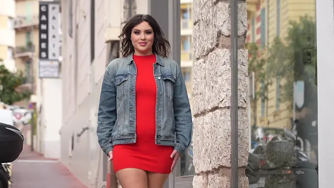 Beautiful brunette Laurys lustful threesome