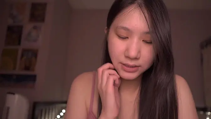 Beautiful Chinese girl reads scripture softly