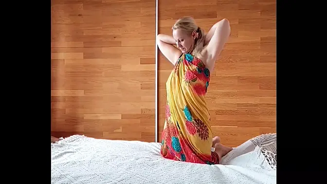 Beautiful mature blonde plays sex games and gets creampied