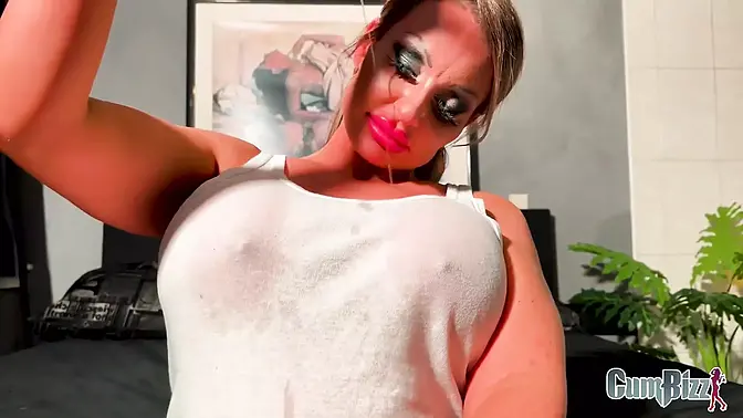 Belgium's biggest-busted bimbo gets big-boob JOI POV