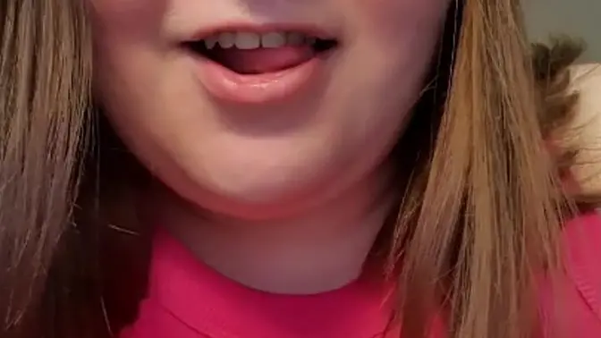 BeloverBigGirl's live webcam show - Fat girl's close-up face and tongue play
