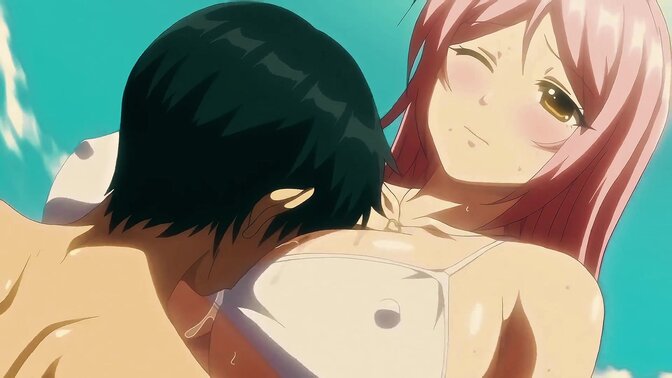 Big-boobed beauties sing and ride cocks on the beach