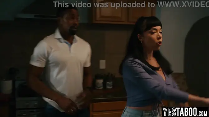 Big boobs curvy MILF performs exorcism by fucking her BBC husband