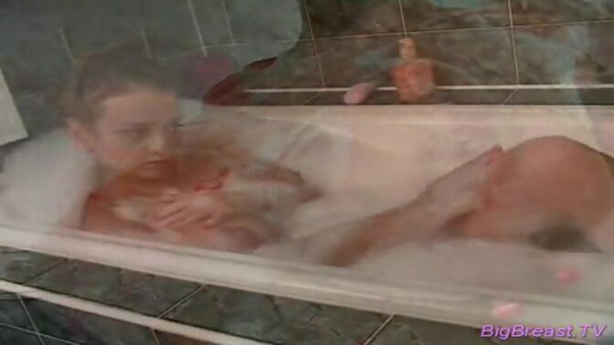 Big breasts babe squizing tits