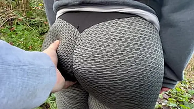 Big-Butt Girl's Public Park Legging Groping