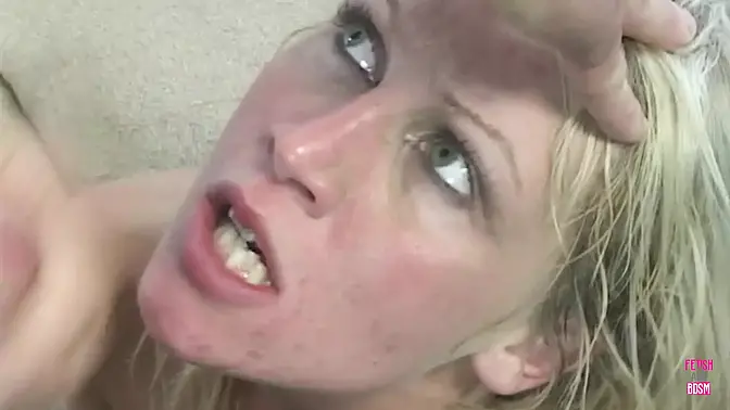 Big-chested blonde babe in a lusty threesome with two big cocks