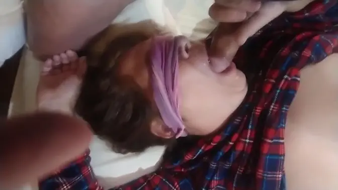 Big cocked man cums four times in beautiful MILF's mouth and face