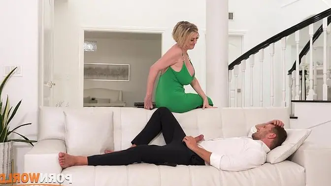 Big Tits lead to wild cock sucking session