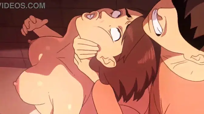 Big-titted 2D babe twerks and gets a face full of cum