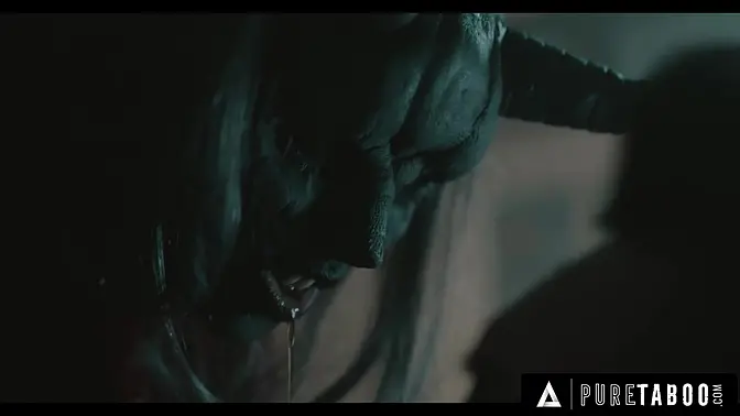 Big-titted Krampus sucks hard cock on Christmas Eve