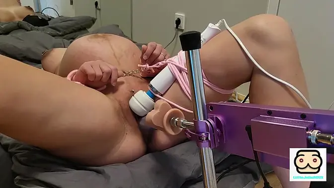 Big-titted MILF and 18-year-old amateur girl enjoy huge toys