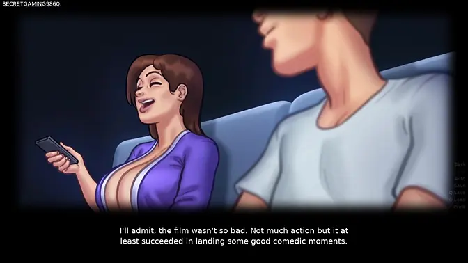 Big-titted MILF gets excited watching anime with lucky guy