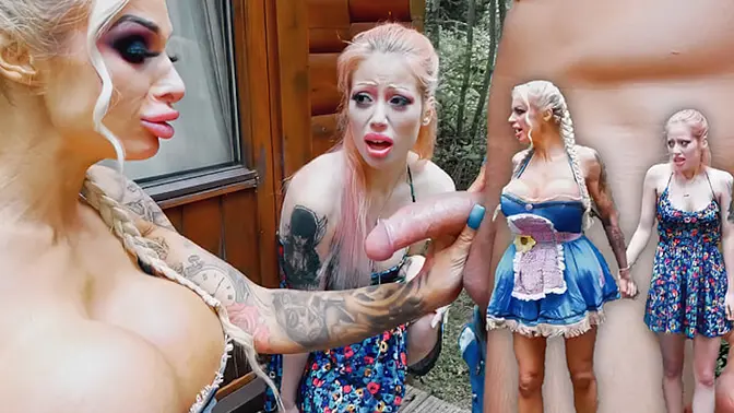 Big-titted MILF Sophie Anderson pees and Angel Rae Doll licks her ass