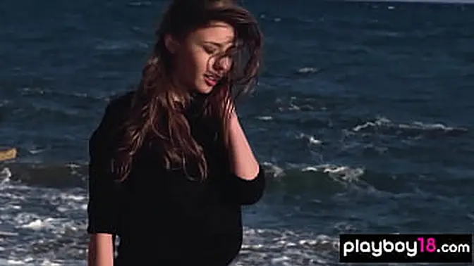 Big-titted Ukrainian teen Mila Azul teases in her sexy uniform