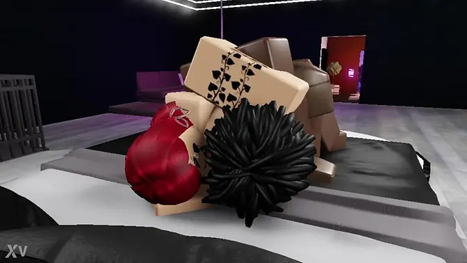 Black BBC fucks thick redheaded white girl in a Roblox condo