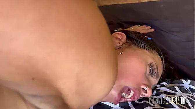 Black guy pounds wet pink pussy of a curvy Gostosa in doggystyle