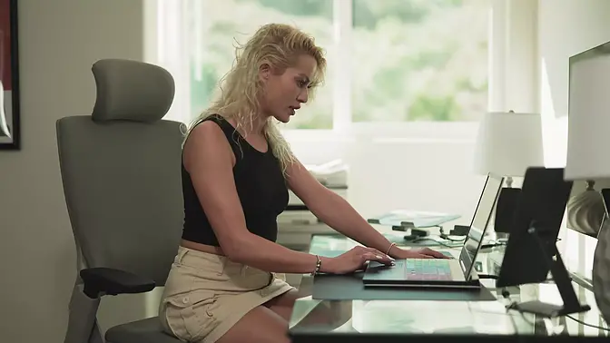 Blonde Babe Gets Dominated and Cums 3x