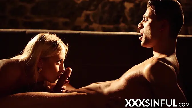 Blonde babe rides big dick in vintage couch passion