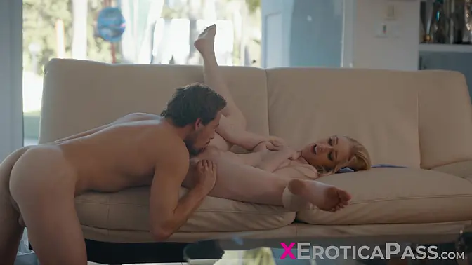 Blonde Emma Starletto seduces and deepthroats innocent guy