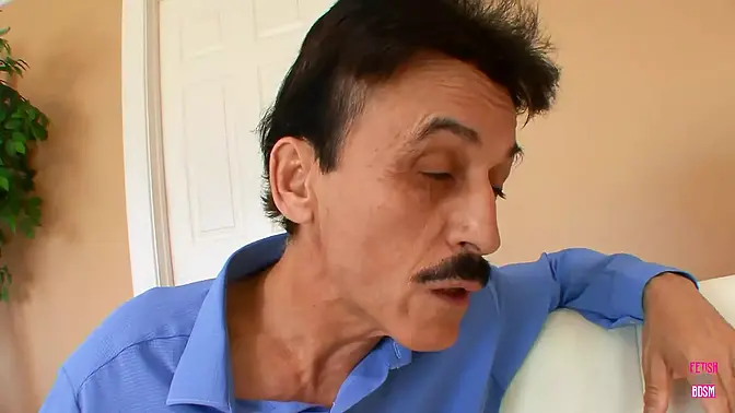 Blonde gets slammed in pussy and ass licked by hubby while he jerks off