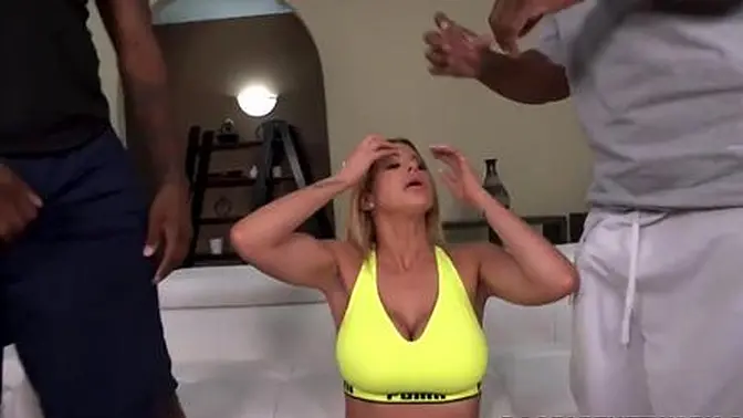 Blonde MILF Brooklyn Chase takes big black cock in her ass