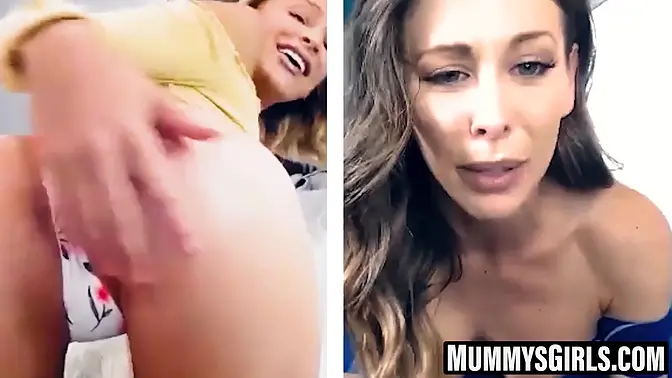 Blonde MILF Cherie DeVille rubs pussy for her girlfriend