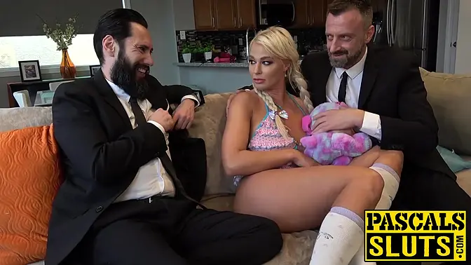 Blonde MILF London River gagged and anally destroyed by big cock