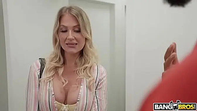 Blonde milf rides big cock in cowgirl position