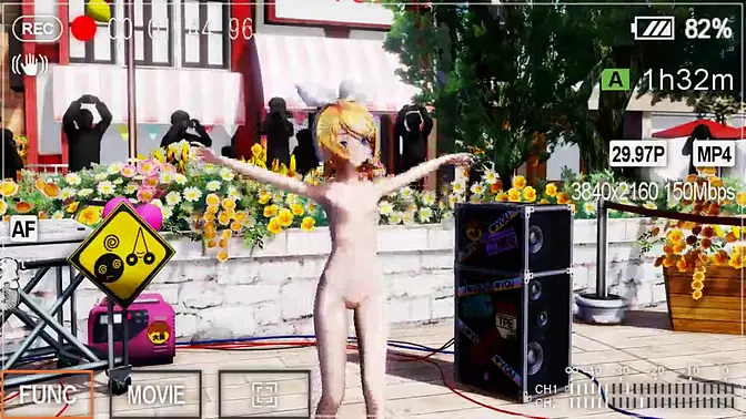 Blonde MMD girl dances naked, shows off cute petite body