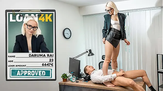 Blonde office babe gets fucked hard in loan manager's office