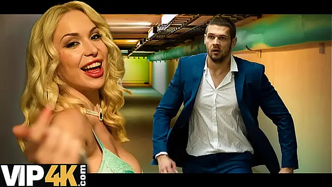 Blonde succubus traps guy in tunnel for hard anal