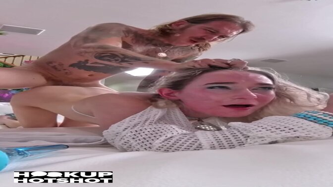 Blonde Thea Summers sucks and rides Bryan Gozzling's big cock