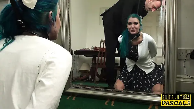 British submissive loves being analed in a hot interracial threeway