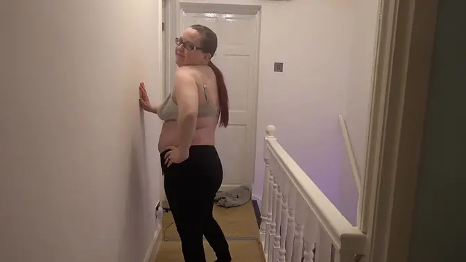 British wife strips naked showing off big boobs and bum