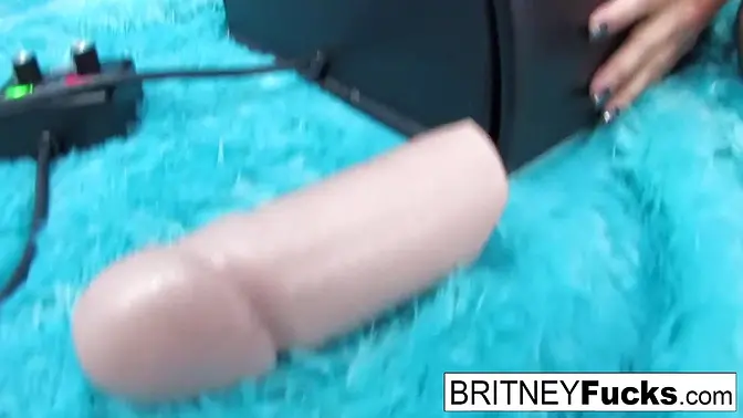Britney's big tits jiggling while she rides Sybian