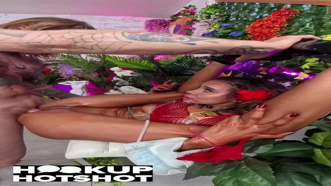 Brunette babe Kylie LeBeau gives sloppy blowjobs and handjobs in a rough