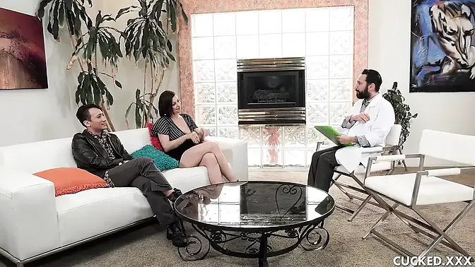 Brunette babe with huge tits cuck's her husband