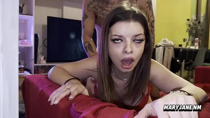 Brunette Italian cutie takes big black cock